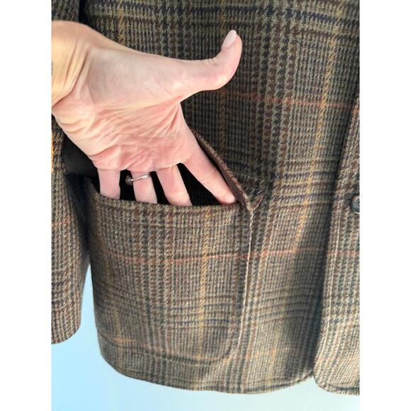 T Harris London Mens Tweed Blazer Brown Plaid Classic Heritage Academic Coat M - Picture 2 of 12